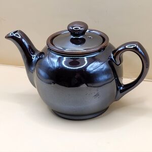 Vintage Sadler Brown Betty Teapot Iridescent Glaze Made In England Small